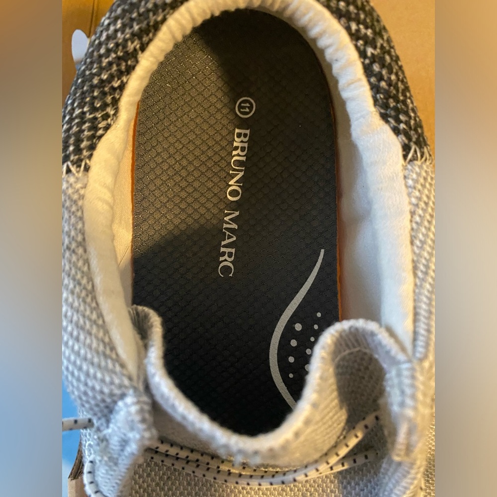 MENS SHOES- Bruno Marc Men's Arch Support Slip-on Shoes. gray and black. Size 11 - Picture 4 of 6